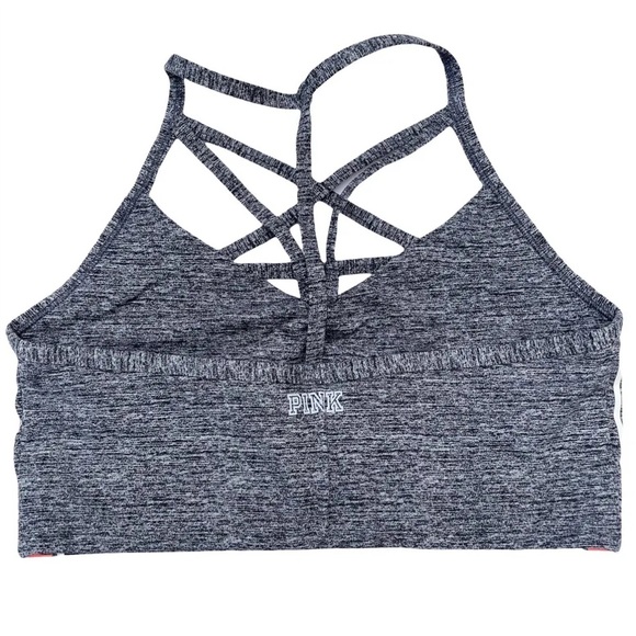 VS Pink Ultimate Strappy Sports Bra Marled Gray M - Picture 2 of 6